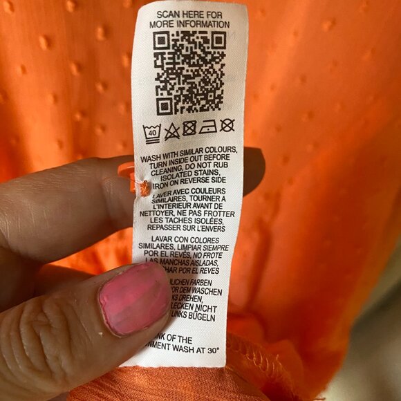 ASOS Curve Coral Ruffle Chiffon Sheer Dobby Tunic Dress Swim Cover Up 18 - Picture 12 of 12